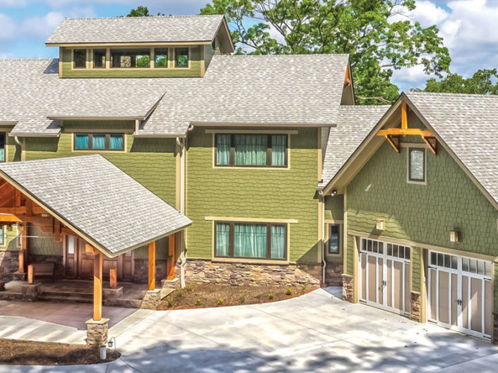 Custom Timber Frame Home Entryway and Drive-Through Shelter