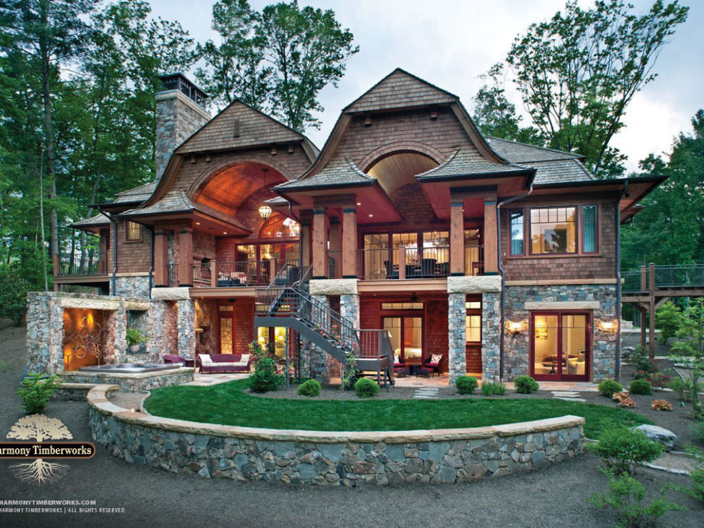 Custom Timber Frame Luxury Home Exterior