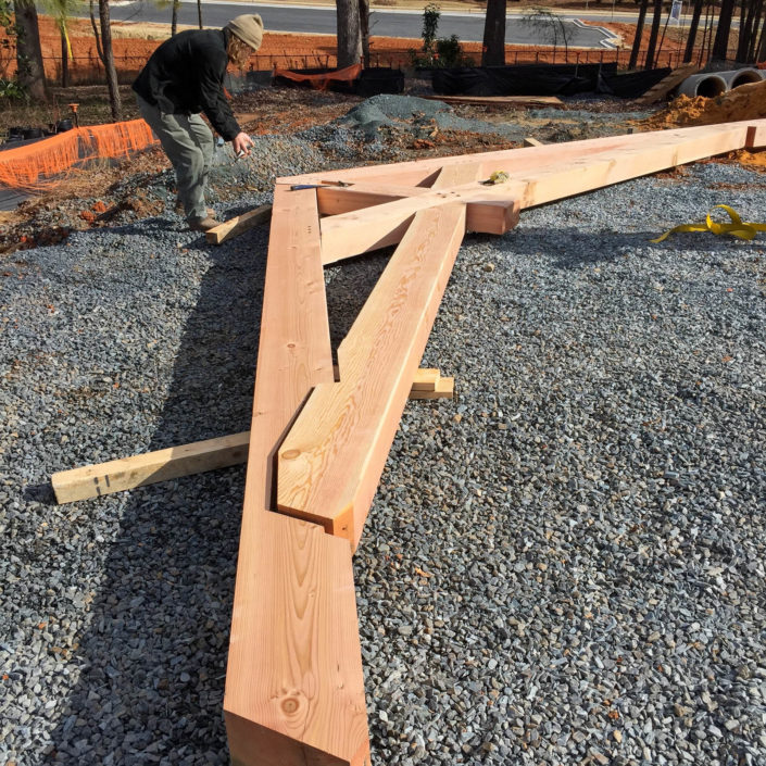 King Post Scissor Truss On-site Assembly