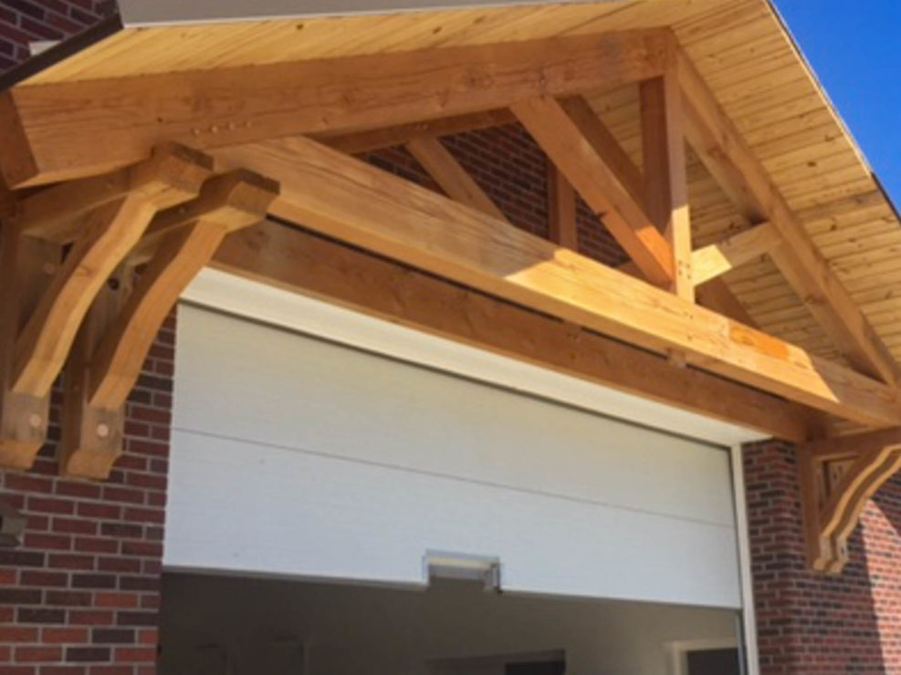 Timber Frame Garage Door Awning