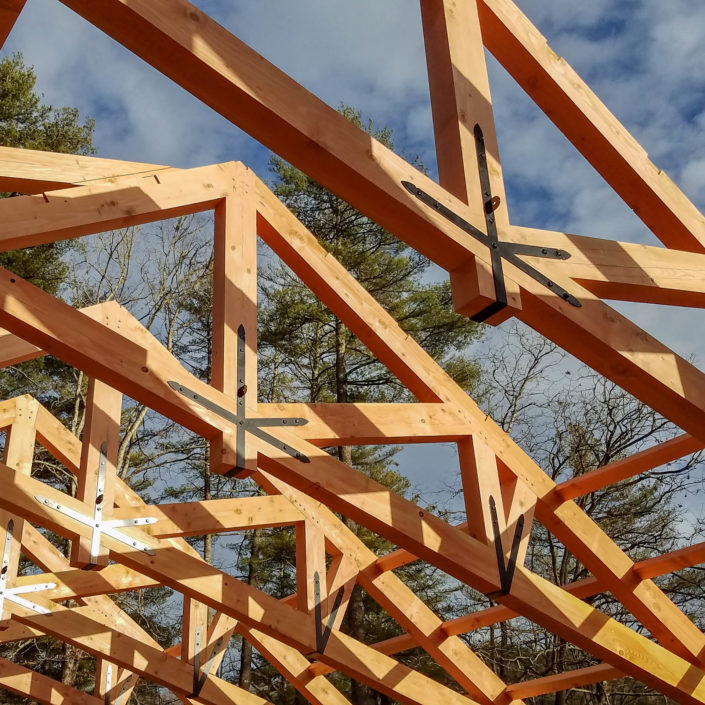 Timber Frame Construction - King Post Scissor Truss