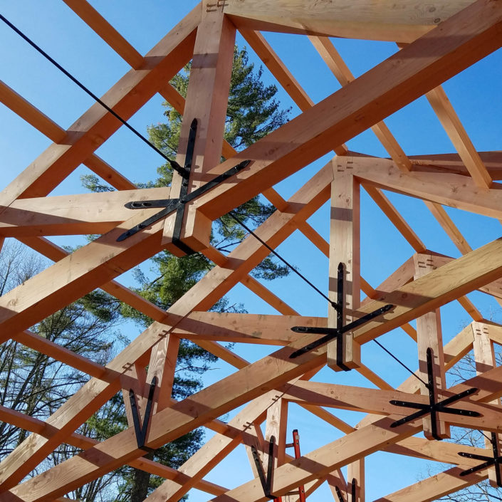 Timber Frame Construction - King Post Scissor Truss