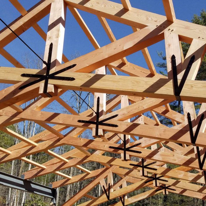 Timber Frame Construction - King Post Scissor Truss