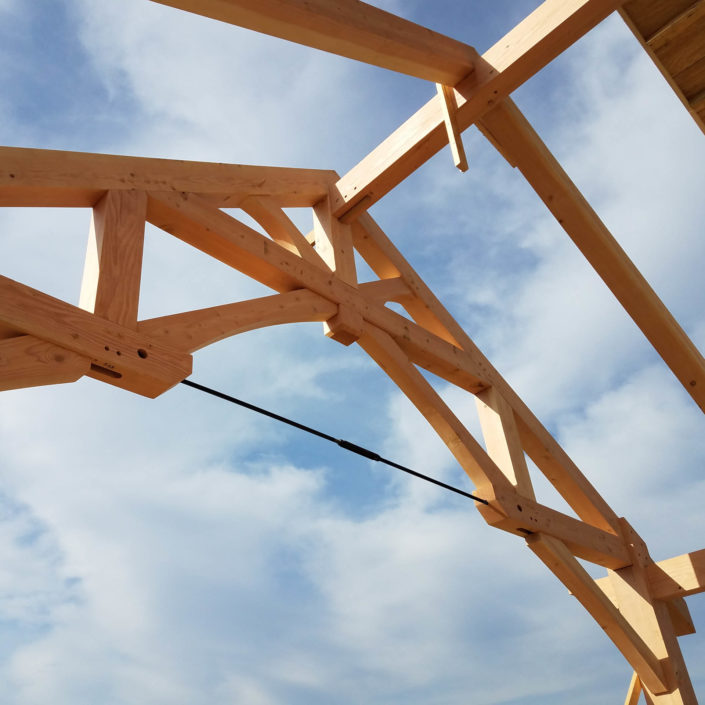 Timber Frame Hammerbeam Truss Installation