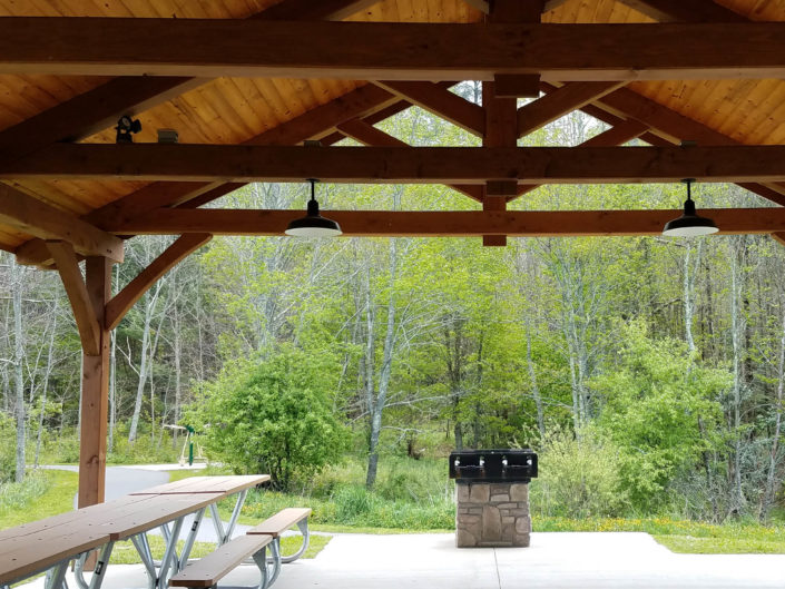 Timber Frame Picnic Pavilion Interior Detail