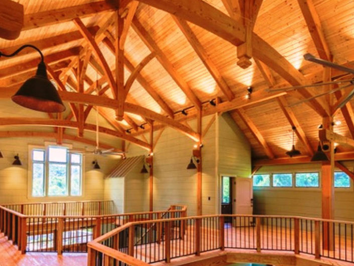 Timber Frame Barn Loft Interior