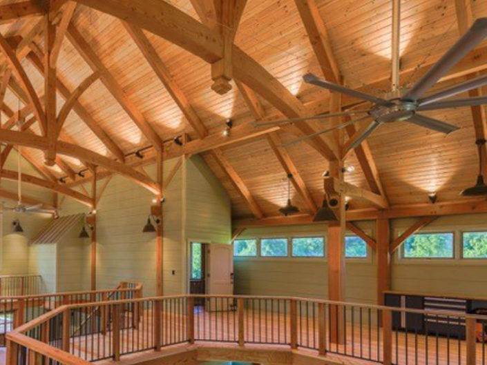 Timber Frame Barn Loft Interior