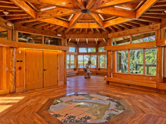 Timber Frame Octagonal Roof Structure Interior Detail