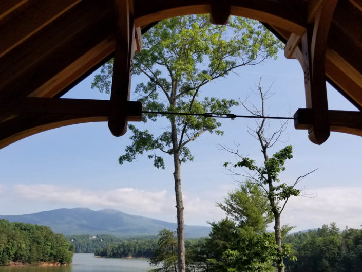 Timber Frame Covered Deck - Hammerbeam Truss