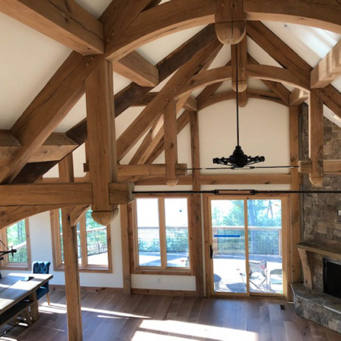 Great Room Interior with Hammerbeam Truss