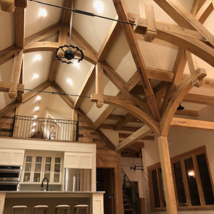 Great Room Interior with Hammerbeam Truss