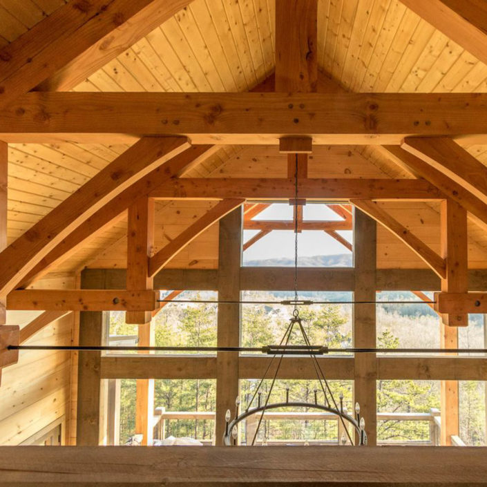 Great Room Interior - Hammerbeam Truss Detail