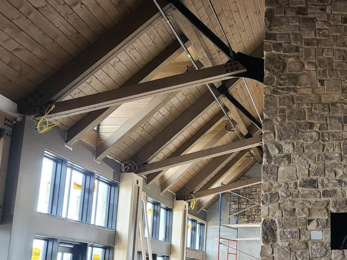 Steel & Wood Timber Ceiling Construction Detail