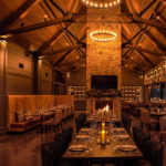 Timber Frame Dining Room Ceiling with Steel Truss Connectors