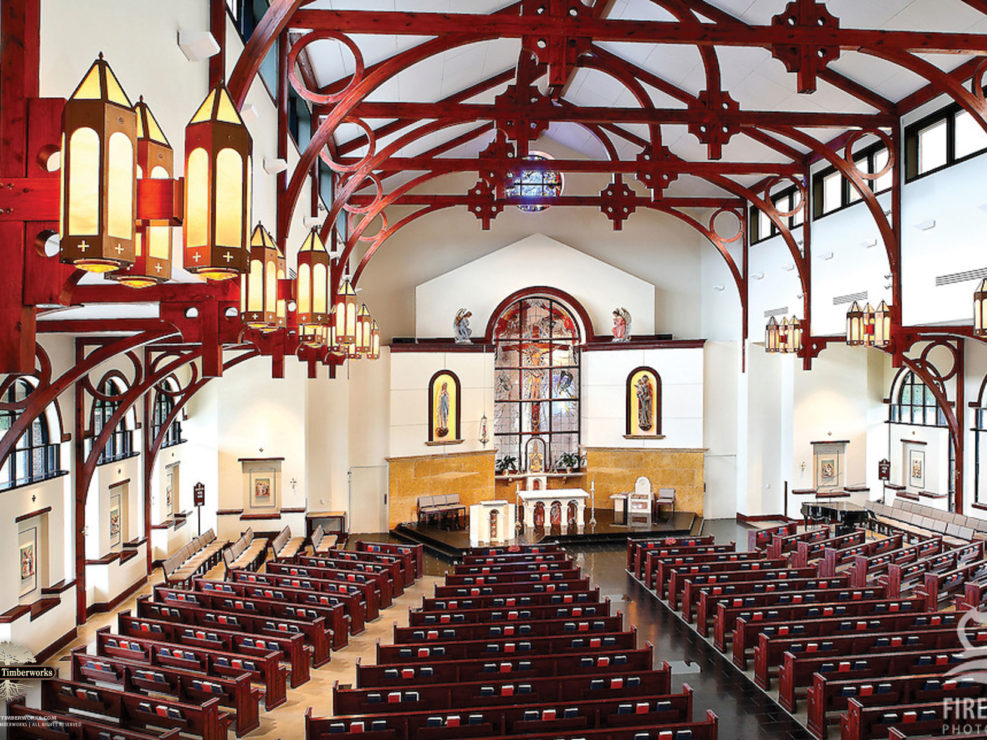 Timber Frame Church Sanctuary Ceiling Trusses