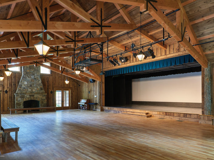 Commercial Camp Timber Frame Project Interior Ceiling