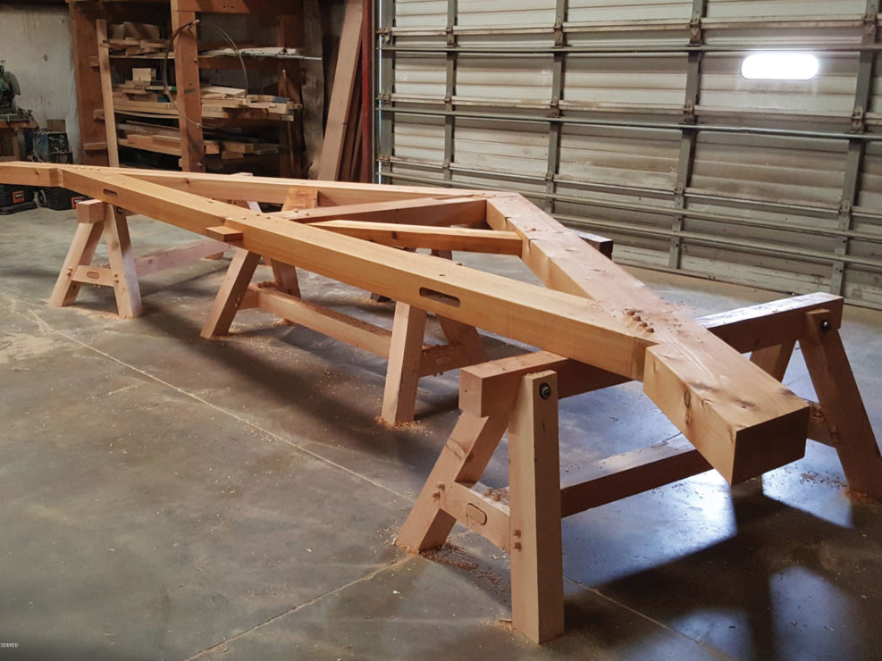 Cedar King Post Truss Assembly