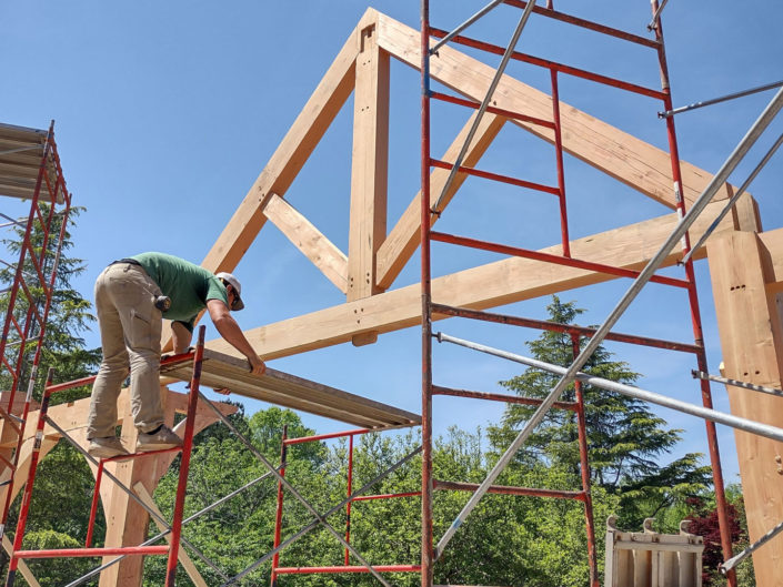 Stallings Pavilion - Construction with scaffolding