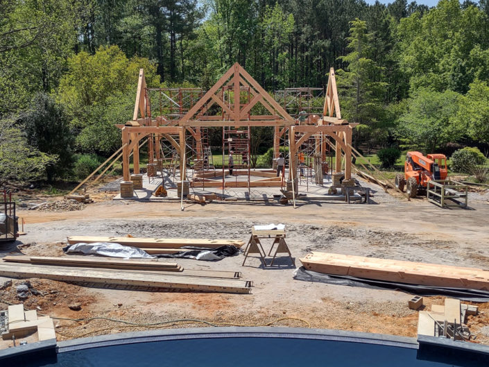 Stallings Pavilion - Construction with scaffolding