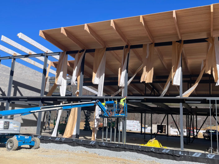 Valle Crucis Elementary School - Glulam Roof Installation